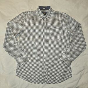 3 For $60. Lee Men’s White and Navy Geometric Long-Sleeve Shirt